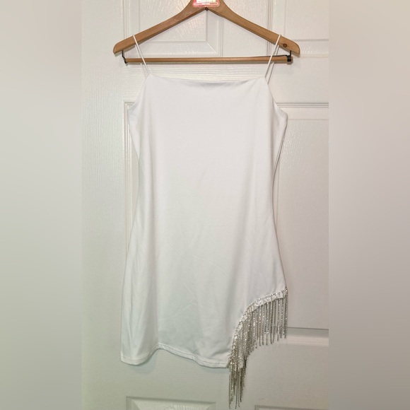 12th Tribe Size Large Madelyn White Crystal Mini Dress - Picture 4 of 13